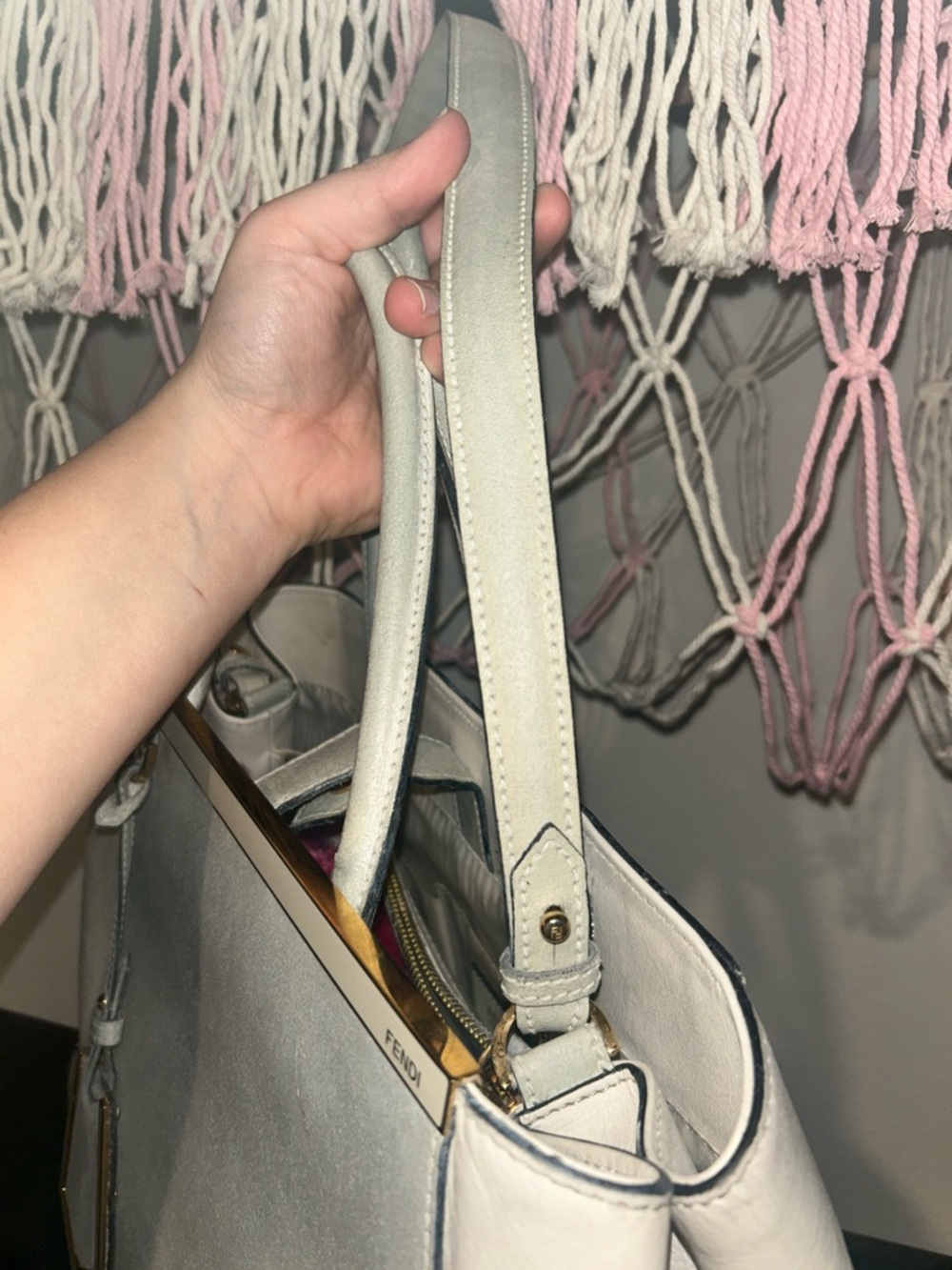 Fendi 2Jours white and rare mint green Medium Tote Bag - Picture 8 of 17